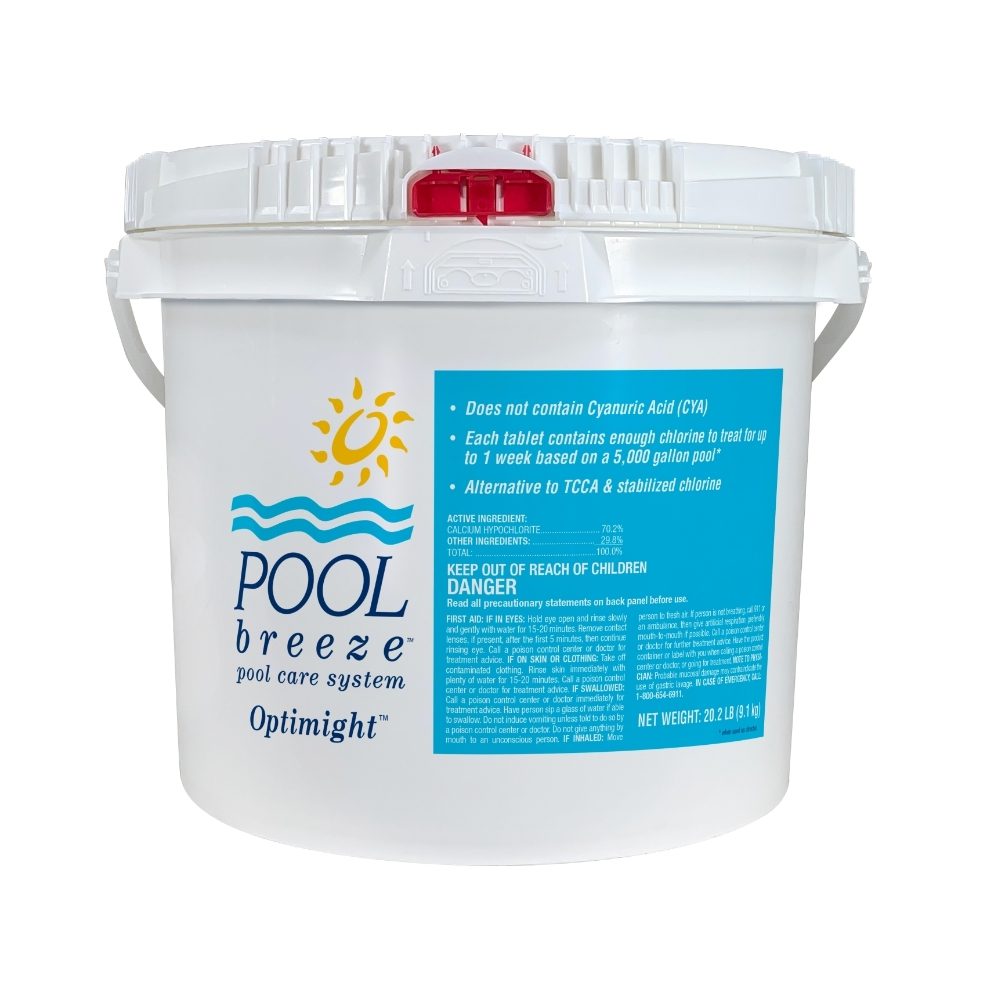 Pool Breeze Optimight pool care system chlorine tablets bucket for sanitizing swimming pool water
